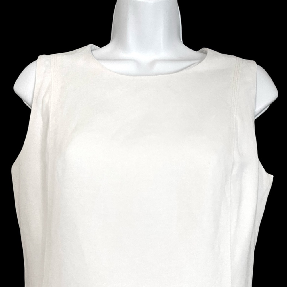 Calvin Klein White Midi Lined Scoop Neck Sleeveless Sheath Dress Size 6. - Picture 3 of 12